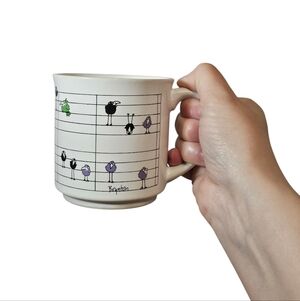 Vintage Sandra Boynton Birds On Musical Staff 12oz Ceramic Mug